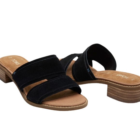 Toms Shoes - TOMS BLACK SUEDE MARIPOSA SANDALS SIZE 8